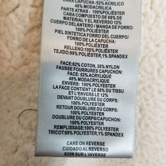 Levis Jacket Womens  Green Faux Fur Hooded Sherpa Lined Nylon Parka Sz M - Picture 11 of 11